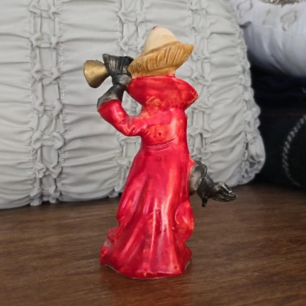 Vintage Italian Clown with Trumpet Resin Figurine